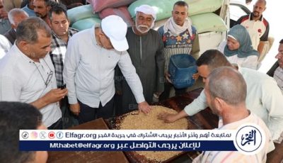 محافظ المنيا يتفقد محصول القمح فى صومعة البهنسا ببنى مزار