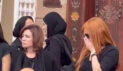 انهيار كارول سماحه في جنازة زوجها وليد مصطفى وإلهام شاهين تساندها.. صور